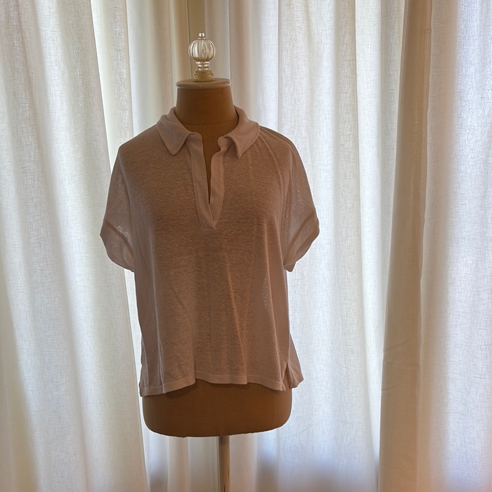 Women's White Polo Top